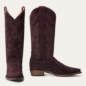 Stetson Women's Casey Wine Leather Snip Toe Boots 0254
