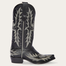 Load image into Gallery viewer, Stetson Women&#39;s Tina Black &amp; White Flame Embroidered Snip Toe Boots 12-021-6105-1003 BL