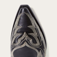 Load image into Gallery viewer, Stetson Women&#39;s Tina Black &amp; White Flame Embroidered Snip Toe Boots 12-021-6105-1003 BL