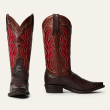 Load image into Gallery viewer, Stetson Women's Erin Brown Leather Square Toe Boots 0747