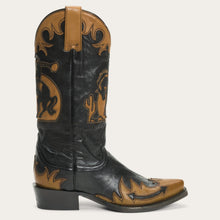 Load image into Gallery viewer, Stetson Women&#39;s Black Faye Cowgirl &amp; Horse Snip Toe Boots 12-021-6105-1266 BL