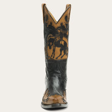 Load image into Gallery viewer, Stetson Women&#39;s Black Faye Cowgirl &amp; Horse Snip Toe Boots 12-021-6105-1266 BL