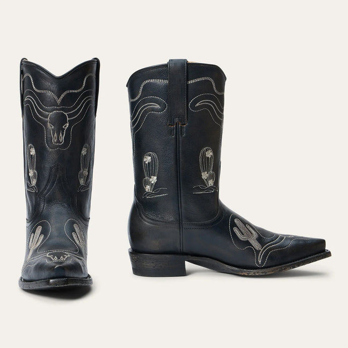 Stetson Women's Sedona Black Leather Snip Toe Boots 0405