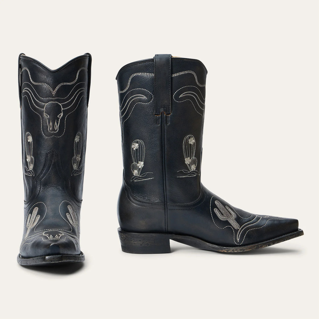 Stetson Women's Sedona Black Leather Snip Toe Boots 0405