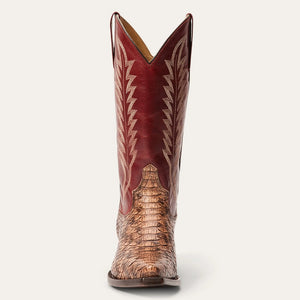 Stetson Women's Ember Red Python Snip Toe Boots 4036