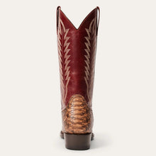Load image into Gallery viewer, Stetson Women&#39;s Ember Red Python Snip Toe Boots 4036