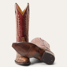 Load image into Gallery viewer, Stetson Women's Ember Red Python Snip Toe Boots 4036