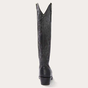 Stetson Women's Black Corded Design Side Zip Snip Toe Boots 12-021-9105-1210 BL
