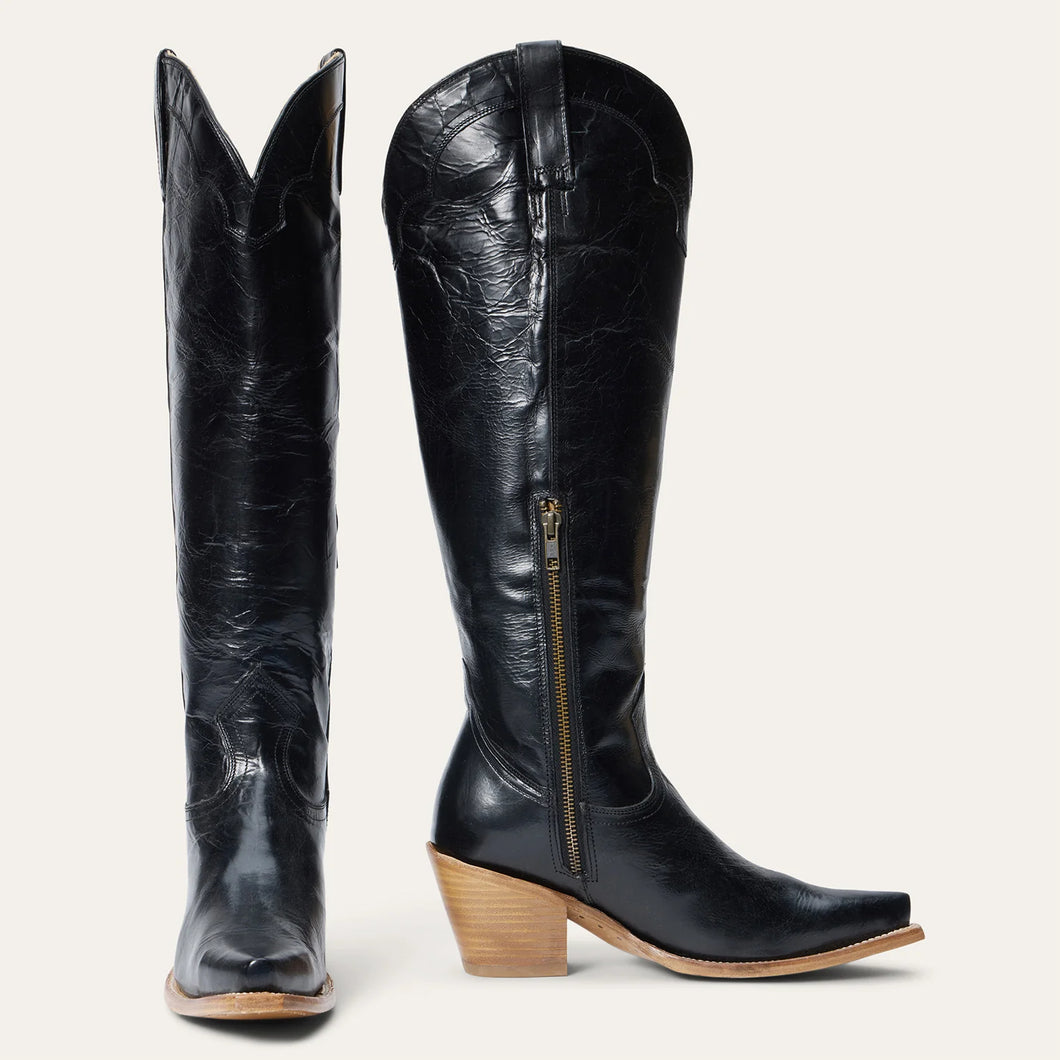Stetson Women's Sutton Black Calf Leather Snip Toe Boots 1358