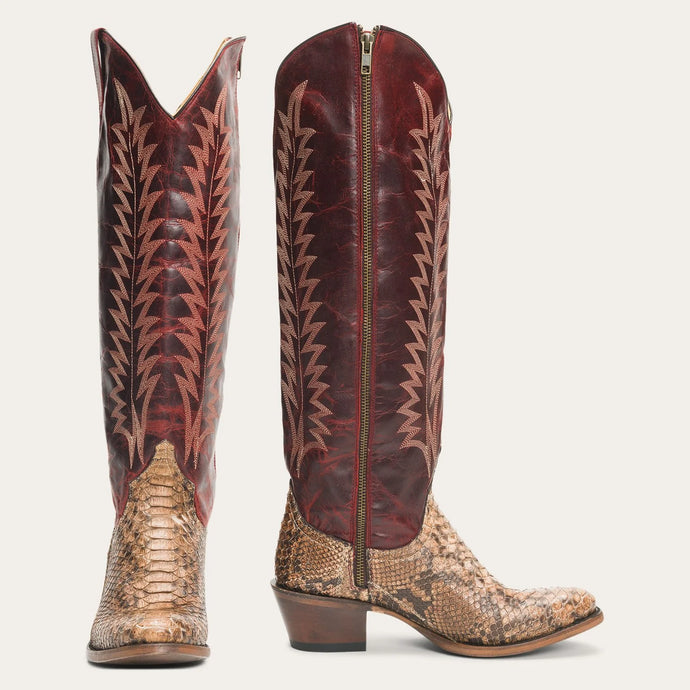 Stetson Women's Ruby Red Goat Leather Round Toe Boots 4300
