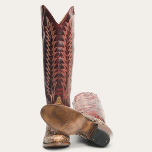 Stetson Women's Ruby Red Goat Leather Round Toe Boots 4300