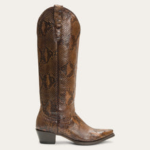 Load image into Gallery viewer, Stetson Women&#39;s Yasmin Brown Python Snip Toe Boots 4025