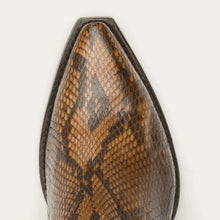 Load image into Gallery viewer, Stetson Women&#39;s Yasmin Brown Python Snip Toe Boots 4025