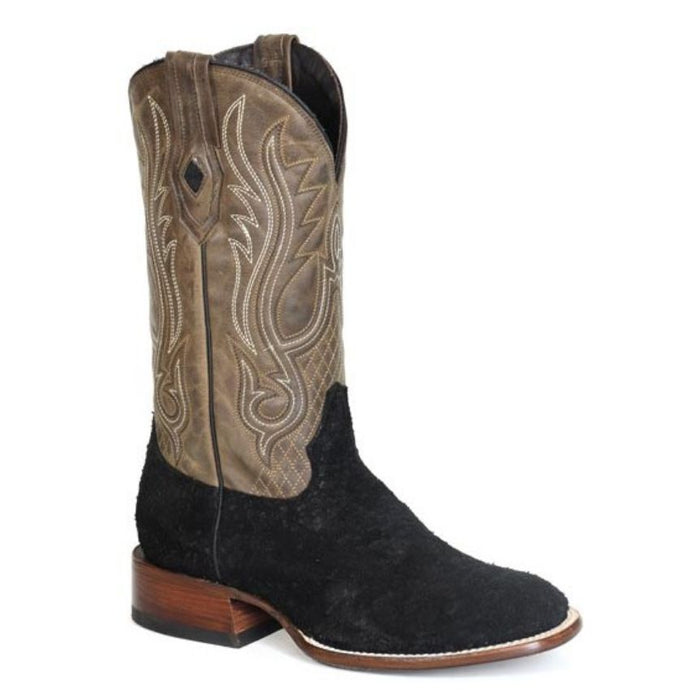 Stetson Men's River Horse Black Leather Square Toe Boots 0304