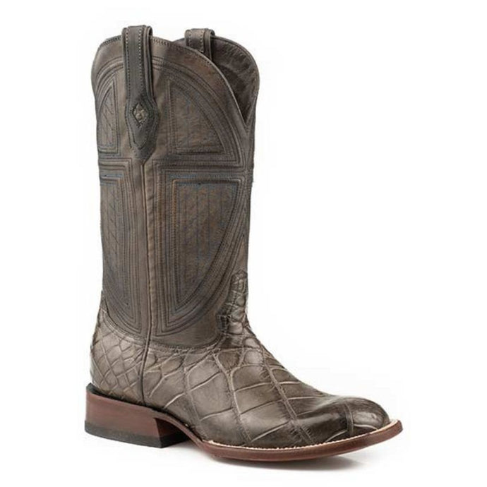 Stetson Men's Grator Grey Leather Square Toe Boots 0511