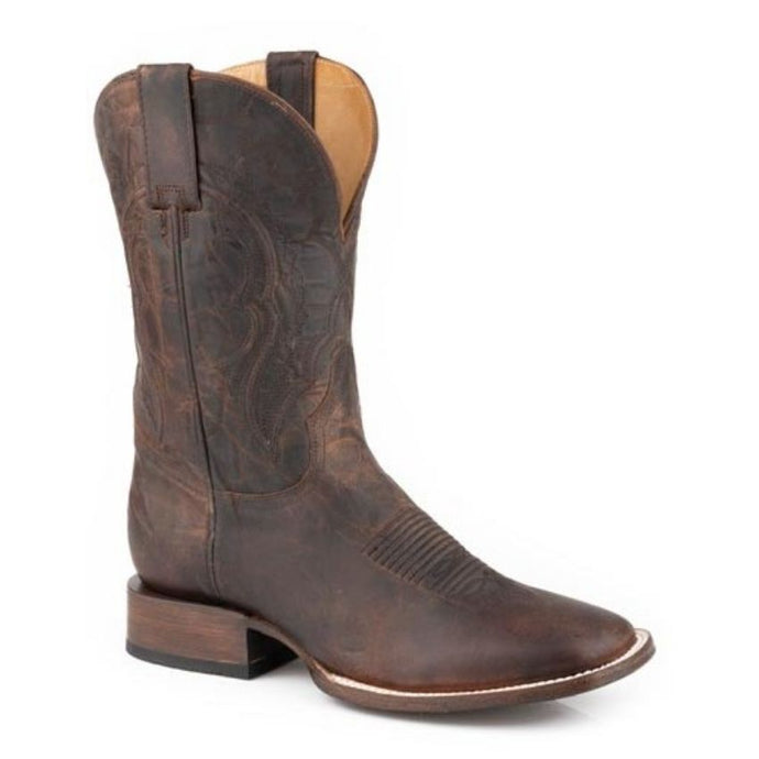 Stetson Men's Bowie Brown Leather Square Toe Boots 4080