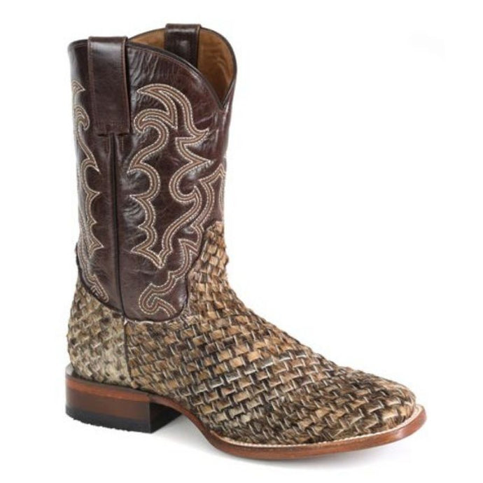 Stetson Men's Cattleman Brown Leather Square Toe Boots 4110