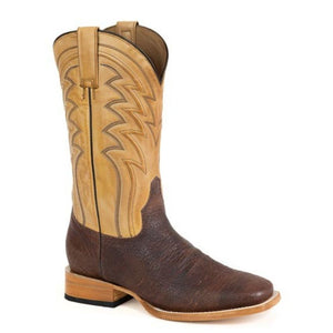 Stetson Men's Cole Brown Leather Square Toe Boots 4120
