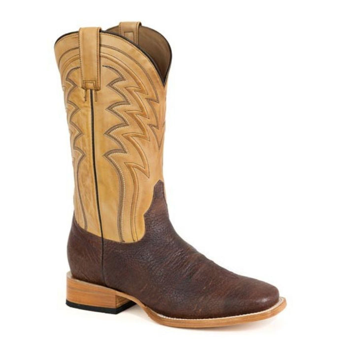 Stetson Men's Cole Brown Leather Square Toe Boots 4120