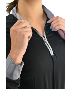 CorrectConnect Cool and Comfortable Black Sun Shirt with Glitter Bars