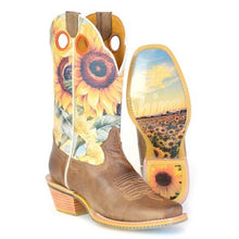 Load image into Gallery viewer, Tin Haul Women&#39;s Follow The Sun / Sunshine Tan Leather Square Toe Boots 1524