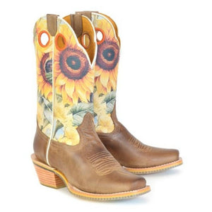 Tin Haul Women's Follow The Sun / Sunshine Tan Leather Square Toe Boots 1524