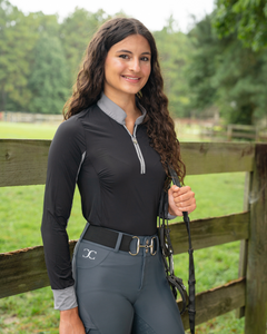 CorrectConnect Cool and Comfortable Black Sun Shirt with Glitter Bars