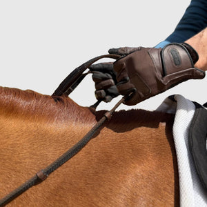 CorrectConnect Sure Grip Rubber Reins with 4" Rein Stops-Superb Slim Rubber Woven Grip