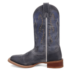 Laredo Women's Chic Blue Leather Square Toe Boot 2004