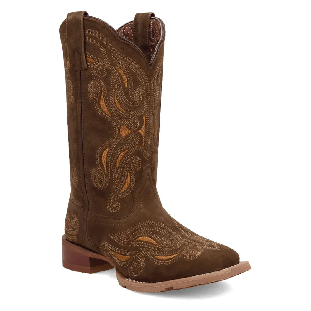 Laredo Women's Millie Olive Leather Square Toe Boot 2006