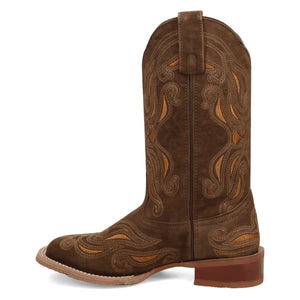 Laredo Women's Millie Olive Leather Square Toe Boot 2006