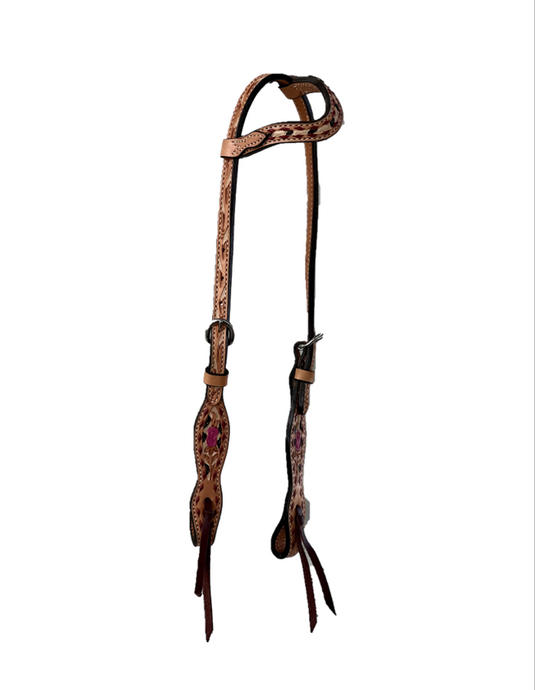 Alamo Saddlery Cheetah Rose 5/8 Inch wave one ear 2074