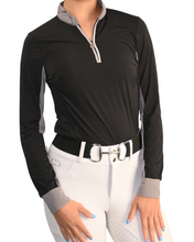 Load image into Gallery viewer, CorrectConnect Cool and Comfortable Black Sun Shirt with Glitter Bars