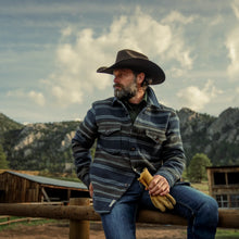 Load image into Gallery viewer, Stetson Men's Blue Wool Blend Stripe Shirt Jacket 6070