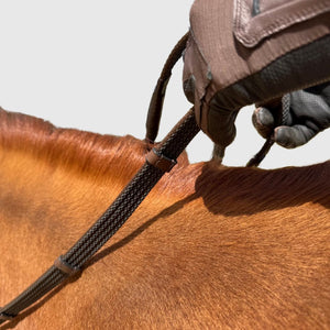 CorrectConnect Sure Grip Rubber Reins with 4" Rein Stops-Superb Slim Rubber Woven Grip
