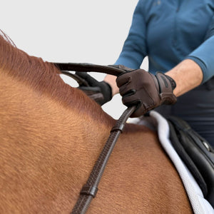 CorrectConnect Super Grip Reins -Heavy Rubber Rein for Ultimate Grip- Hand Stops 5" (13cm) Apart