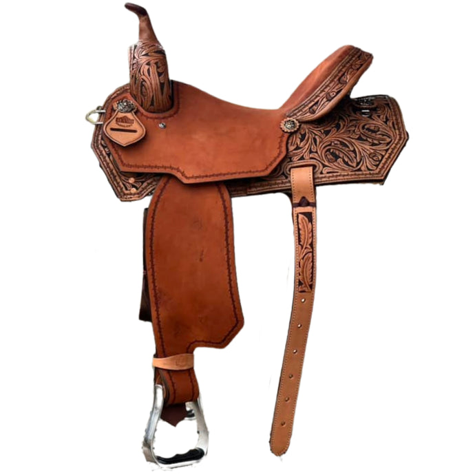 Alamo Saddlery 15 Inch Cowboy Feather Barrel Saddle