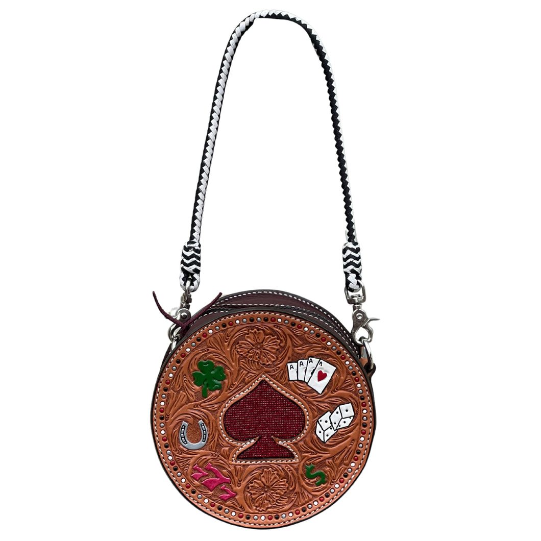 Alamo Saddlery 8 Inch Canteen - Feelin Lucky (Red Ace)