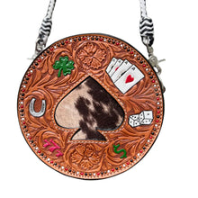 Load image into Gallery viewer, Alamo Saddlery 8 Inch Lucky Charm Canteen Handbag (Cow Suede Ace)