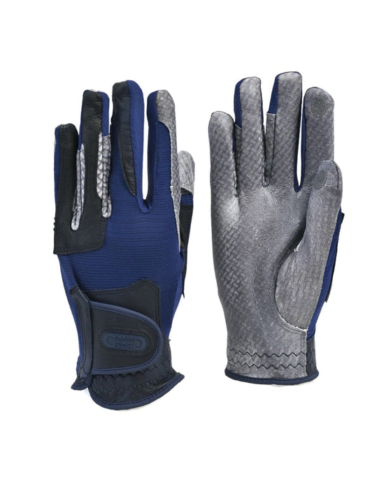 CorrectConnect Oil-Tac Copper Tech™️ Leather Premium Riding Glove in Navy