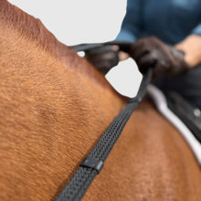 Load image into Gallery viewer, CorrectConnect Sure Grip Rubber Reins with 4&quot; Rein Stops-Superb Slim Rubber Woven Grip