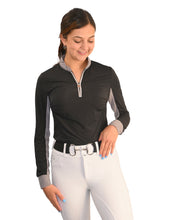 Load image into Gallery viewer, CorrectConnect Cool and Comfortable Black Sun Shirt with Glitter Bars