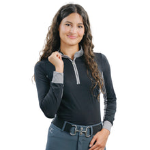 Load image into Gallery viewer, CorrectConnect Cool and Comfortable Black Sun Shirt with Glitter Bars