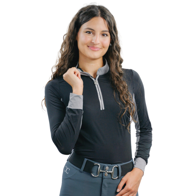 CorrectConnect Cool and Comfortable Black Sun Shirt with Glitter Bars