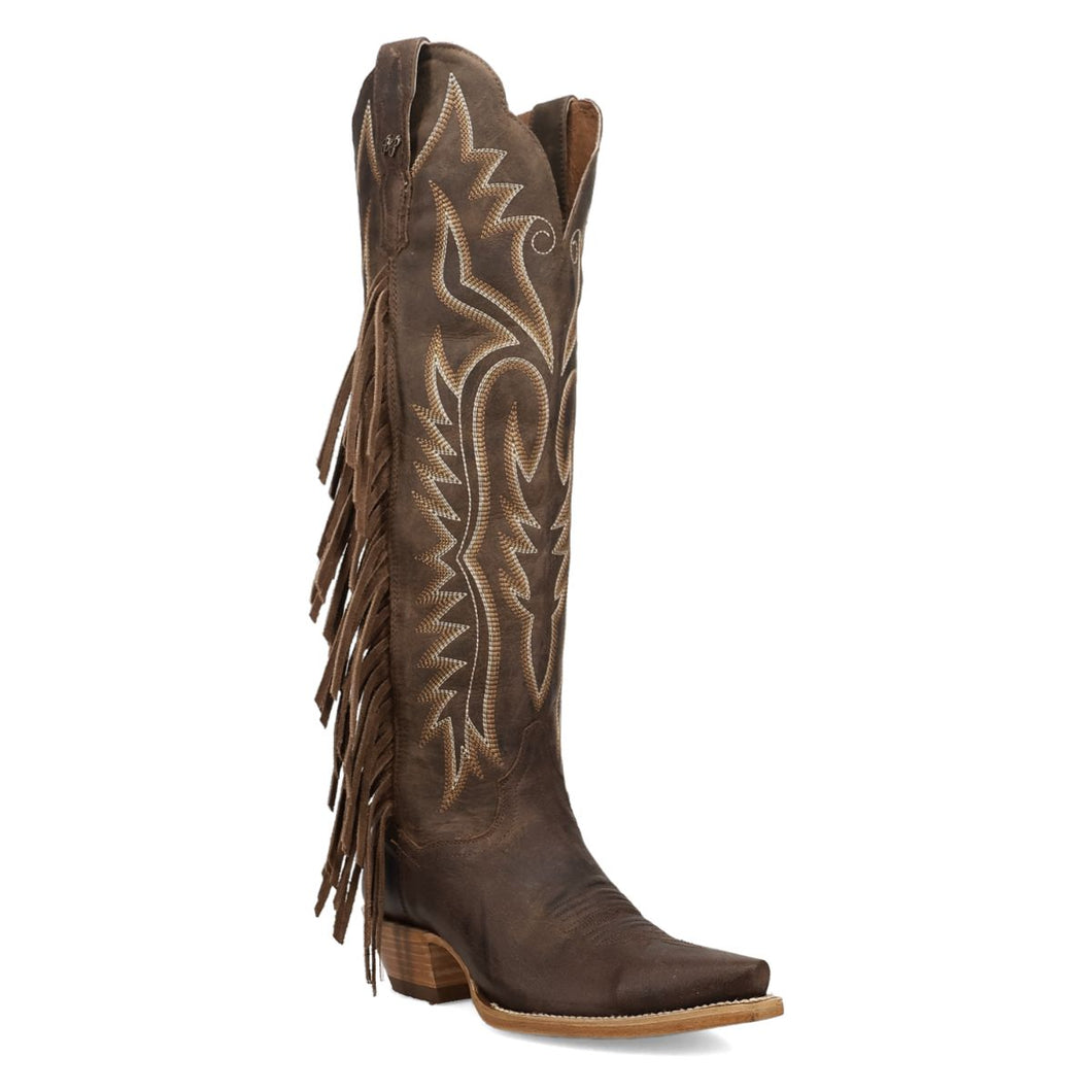Dan Post Women's Prairie Dancer Brown Leather Snip Toe Boot DP7103