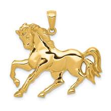 Load image into Gallery viewer, 14k Yellow Gold Large Galloping Horse Pendant