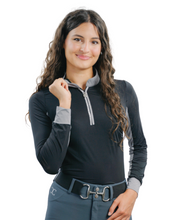 Load image into Gallery viewer, CorrectConnect Cool and Comfortable Black Sun Shirt with Glitter Bars