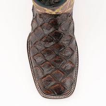 Load image into Gallery viewer, Ferrini Men&#39;s Bronco Pirarucu Print Square Toe Boots 43393-09