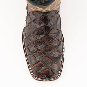Ferrini Men's Bronco Pirarucu Print Square Toe Boots 43393-09