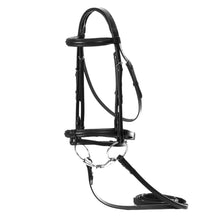 Load image into Gallery viewer, Equinavia Saga Padded Dressage Bridle &amp; Reins - Black E10006